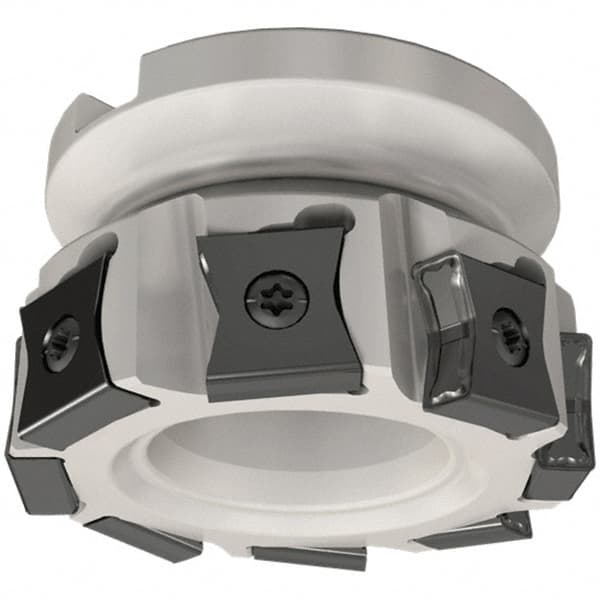 Iscar - 7 Inserts, 80mm Cut Diam, 25.4mm Arbor Diam, 14mm Max Depth of Cut, Indexable Square-Shoulder Face Mill - 0/90° Lead Angle, 50mm High, LN.. 15.. Insert Compatibility, Series TangMill - Americas Industrial Supply