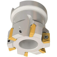 Iscar - 6 Inserts, 40mm Cut Diam, 22mm Arbor Diam, 10mm Max Depth of Cut, Indexable Square-Shoulder Face Mill - 0/90° Lead Angle, 40mm High, AP.. 1003 Insert Compatibility, Series Heli2000 - Americas Industrial Supply