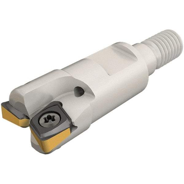 Iscar - 20mm Cut Diam, 4mm Max Depth of Cut, 30mm OAL, Indexable Square Shoulder End Mill - CNHT 0703 Inserts, M10 Modular Connection, 90° Lead Angle, Through Coolant, Series FlexFit, IscarMill - Americas Industrial Supply