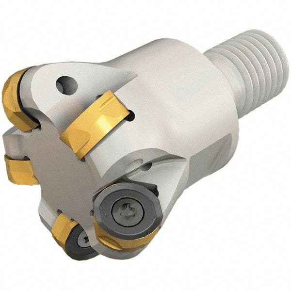 Iscar - 20mm Cut Diam, 7.5mm Max Depth of Cut, 25mm OAL, Indexable Copy End Mill - 2 Inserts, H400 RNHU 1205 Insert, Modular Connection, Through Coolant - Americas Industrial Supply
