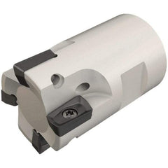 Iscar - 20mm Cut Diam, 7.7mm Max Depth of Cut, 31mm OAL, Indexable Square Shoulder End Mill - HP ANKT 0702.. Inserts, T12 Modular Connection, Through Coolant, Series Heliplus, Shankmaster - Americas Industrial Supply