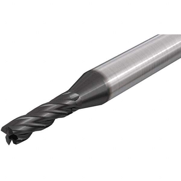 Iscar - 11mm, 22mm LOC, 12mm Shank Diam, 75mm OAL, 4 Flute, Solid Carbide Square End Mill - Single End, TiAlN Finish, Spiral Flute, 30° Helix, Right Hand Cut, Right Hand Flute - Americas Industrial Supply