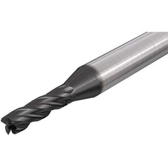 Iscar - 11mm, 22mm LOC, 12mm Shank Diam, 75mm OAL, 4 Flute, Solid Carbide Square End Mill - Single End, TiAlN Finish, Spiral Flute, 30° Helix, Right Hand Cut, Right Hand Flute - Americas Industrial Supply