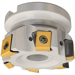 Iscar - 5 Inserts, 80mm Cut Diam, 25.4mm Arbor Diam, 12.5mm Max Depth of Cut, Indexable Square-Shoulder Face Mill - 0/90° Lead Angle, 50mm High, T490 LN.. 1306 Insert Compatibility, Through Coolant, Series Helitang - Americas Industrial Supply
