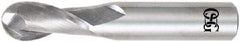 OSG - 31/64" Diam, 1" LOC, 2 Flute Solid Carbide Ball End Mill - TiAlN Finish, Single End, 3" OAL, 1/2" Shank Diam, Spiral Flute - Americas Industrial Supply