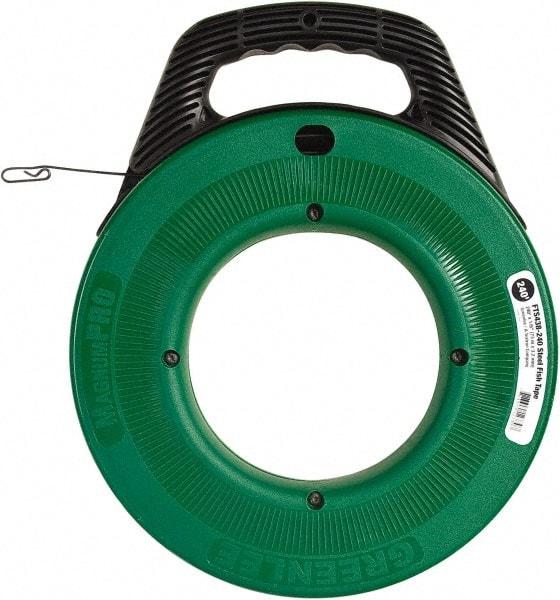 Greenlee - 240 Ft. Long x 1/8 Inch Wide, Steel Fish Tape - 400 Lb. Pulling Strength, Includes Case - Americas Industrial Supply