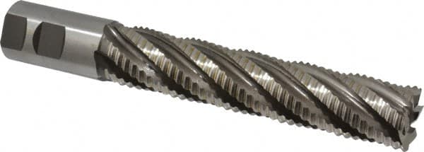 Hertel - 1-1/4" Diam, Coarse Pitch, 6" LOC, 6 Flute Cobalt Roughing Square End Mill - Uncoated, 8-1/2" OAL, 1-1/4" Shank Diam, Single End, 30° Helix - Americas Industrial Supply