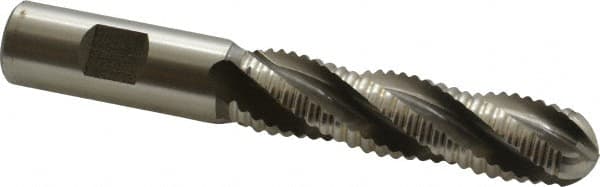 Hertel - 3/4" Diam, Coarse Pitch, 3" LOC, 4 Flute Cobalt Roughing Ball End Mill - Uncoated, 5-1/4" OAL, 3/4" Shank Diam, Single End, Centercutting, 30° Helix - Americas Industrial Supply