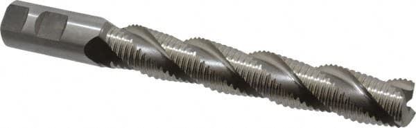 Hertel - 1" Diam, Coarse Pitch, 6" LOC, 3 Flute Cobalt Roughing Square End Mill - Uncoated, 8-1/2" OAL, 1" Shank Diam, Single End, Centercutting, 37° Helix - Americas Industrial Supply