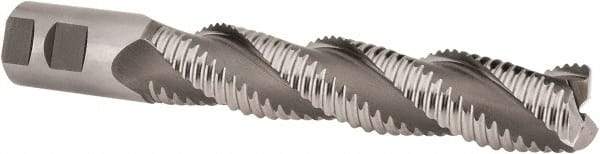 Hertel - 1-1/4" Diam, Coarse Pitch, 6" LOC, 3 Flute Cobalt Roughing Square End Mill - Uncoated, 8-1/2" OAL, 1-1/4" Shank Diam, Single End, Centercutting, 37° Helix - Americas Industrial Supply