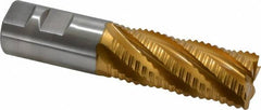 Hertel - 1-1/4" Diam, Coarse Pitch, 3" LOC, 6 Flute Cobalt Roughing Square End Mill - TiN Finish, 5-1/2" OAL, 1-1/4" Shank Diam, Single End, Centercutting, 30° Helix - Americas Industrial Supply
