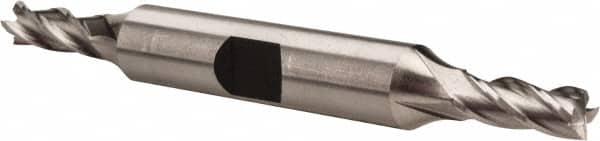 Hertel - 7/32", 9/16" LOC, 3/8" Shank Diam, 3-1/4" OAL, 4 Flute, Cobalt Square End Mill - Double End, Uncoated, Spiral Flute, 30° Helix, Centercutting, Right Hand Cut, Right Hand Flute - Americas Industrial Supply
