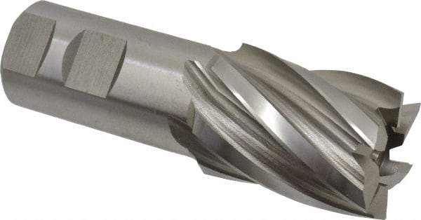 Hertel - 1-1/2", 2" LOC, 1-1/4" Shank Diam, 4-1/2" OAL, 6 Flute, Cobalt Square End Mill - Single End, Uncoated, Spiral Flute, 30° Helix, Right Hand Cut, Right Hand Flute - Americas Industrial Supply