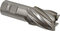 Hertel - 1-1/2", 2" LOC, 1-1/4" Shank Diam, 4-1/2" OAL, 6 Flute, Cobalt Square End Mill - Single End, Uncoated, Spiral Flute, 30° Helix, Right Hand Cut, Right Hand Flute - Americas Industrial Supply