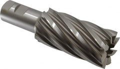Hertel - 2", 4" LOC, 1-1/4" Shank Diam, 6-1/2" OAL, 8 Flute, Cobalt Square End Mill - Single End, Uncoated, Spiral Flute, 30° Helix, Right Hand Cut, Right Hand Flute - Americas Industrial Supply