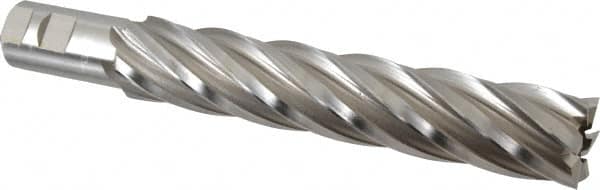 Hertel - 1-1/2", 8" LOC, 1-1/4" Shank Diam, 10-1/2" OAL, 6 Flute, Cobalt Square End Mill - Single End, Uncoated, Spiral Flute, 30° Helix, Right Hand Cut, Right Hand Flute - Americas Industrial Supply