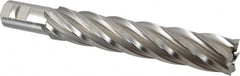 Hertel - 1-1/2", 8" LOC, 1-1/4" Shank Diam, 10-1/2" OAL, 6 Flute, Cobalt Square End Mill - Single End, Uncoated, Spiral Flute, 30° Helix, Right Hand Cut, Right Hand Flute - Americas Industrial Supply