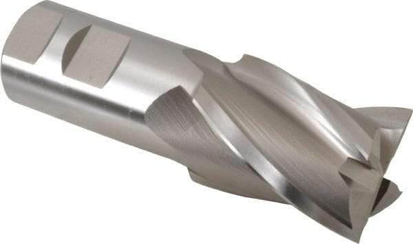 Hertel - 1-1/2", 2" LOC, 1-1/4" Shank Diam, 4-1/2" OAL, 4 Flute, Cobalt Square End Mill - Single End, Uncoated, Spiral Flute, 30° Helix, Centercutting, Right Hand Cut, Right Hand Flute - Americas Industrial Supply