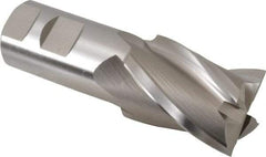 Hertel - 1-1/2", 2" LOC, 1-1/4" Shank Diam, 4-1/2" OAL, 4 Flute, Cobalt Square End Mill - Single End, Uncoated, Spiral Flute, 30° Helix, Centercutting, Right Hand Cut, Right Hand Flute - Americas Industrial Supply