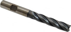 Hertel - 12mm Diam, Fine Pitch, 53mm LOC, 4 Flute Cobalt Roughing Square End Mill - TiCN Finish, 110mm OAL, 12mm Shank Diam, Single End, Centercutting, 30° Helix - Americas Industrial Supply