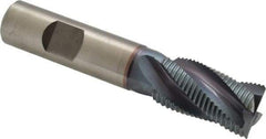 Hertel - 18mm Diam, Fine Pitch, 32mm LOC, 4 Flute Cobalt Roughing Square End Mill - TiCN Finish, 92mm OAL, 16mm Shank Diam, Single End, Centercutting, 30° Helix - Americas Industrial Supply