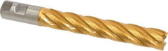 Hertel - 1" Diam, Fine Pitch, 6" LOC, 5 Flute Cobalt Roughing Square End Mill - TiN Finish, 8-1/2" OAL, 1" Shank Diam, Single End, 30° Helix - Americas Industrial Supply