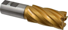 Hertel - 1-1/2" Diam, Fine Pitch, 3" LOC, 6 Flute Cobalt Roughing Square End Mill - TiN Finish, 5-1/2" OAL, 1-1/4" Shank Diam, Single End, 30° Helix - Americas Industrial Supply