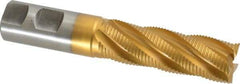 Hertel - 1" Diam, Fine Pitch, 3" LOC, 5 Flute Cobalt Roughing Square End Mill - TiN Finish, 5-1/2" OAL, 1" Shank Diam, Single End, Centercutting, 30° Helix - Americas Industrial Supply