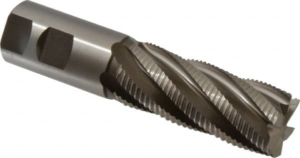 Hertel - 1-1/4" Diam, Fine Pitch, 3" LOC, 6 Flute Cobalt Roughing Square End Mill - Uncoated, 5-1/2" OAL, 1-1/4" Shank Diam, Single End, Centercutting, 30° Helix - Americas Industrial Supply