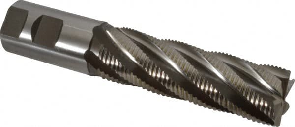 Hertel - 1-1/4" Diam, Fine Pitch, 4" LOC, 6 Flute Cobalt Roughing Square End Mill - Uncoated, 6-1/2" OAL, 1-1/4" Shank Diam, Single End, Centercutting, 30° Helix - Americas Industrial Supply