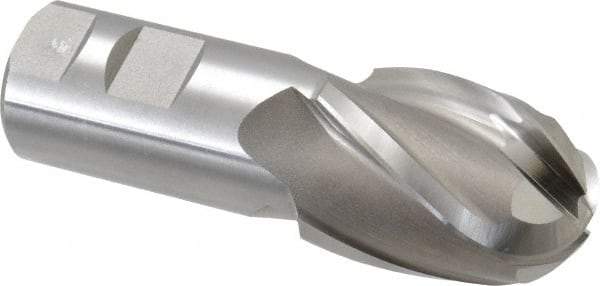 Hertel - 1-1/2" Diam, 2" LOC, 4 Flute High Speed Steel Ball End Mill - Uncoated, Single End, 4-1/2" OAL, 1-1/4" Shank Diam, Spiral Flute - Americas Industrial Supply