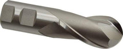 Hertel - 1-3/8" Diam, 2-1/2" LOC, 2 Flute High Speed Steel Ball End Mill - Uncoated, Single End, 5" OAL, 1-1/4" Shank Diam, Spiral Flute - Americas Industrial Supply