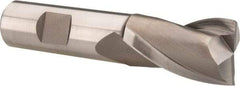 Hertel - 15/16", 1-1/2" LOC, 3/4" Shank Diam, 3-3/4" OAL, 2 Flute, High Speed Steel Square End Mill - Single End, Uncoated, Spiral Flute, 30° Helix, Centercutting, Right Hand Cut, Right Hand Flute - Americas Industrial Supply