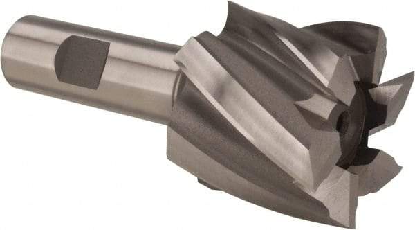Hertel - 1-3/4", 1-1/2" LOC, 3/4" Shank Diam, 3-7/8" OAL, 6 Flute, High Speed Steel Square End Mill - Single End, Uncoated, Spiral Flute, 30° Helix, Right Hand Cut, Right Hand Flute - Americas Industrial Supply
