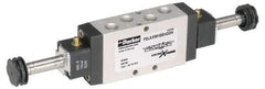Parker - 1/8" NPT Port, Double Solenoid, 2 Position Valveless Coil, Aluminum Solenoid Valve - Normally Open Through Ports 1 & 2, 232 Max PSI, Buna-N Seal - Americas Industrial Supply