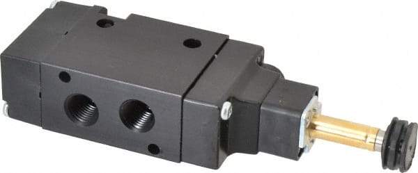 Parker - 1/4" NPT Port, Single Solenoid, 3 Way, Valveless Coil, Aluminum Solenoid Valve - Normally Closed, 145 Max PSI, Buna-N Seal - Americas Industrial Supply