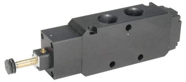 Parker - 3/4" NPT Port, Single Solenoid, 3 Way, Valveless Coil, Aluminum Solenoid Valve - Normally Closed, 145 Max PSI, Buna-N Seal - Americas Industrial Supply