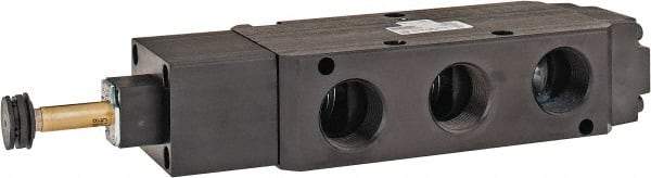 Parker - 3/4" NPT Port, Single Solenoid, 2 Position Valveless Coil, Aluminum Solenoid Valve - Normally Open Through Ports 1 & 2, 145 Max PSI, Buna-N Seal - Americas Industrial Supply