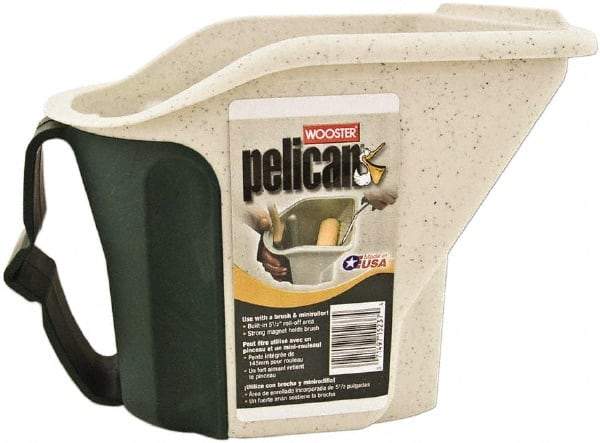 Wooster Brush - 1 Qt, 6-1/2" High, Polypropylene Square Off White Single Pail with Pour Spout - Handle Included, 8-1/2" Top Length x 7" Top Width - Americas Industrial Supply