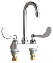 Chicago Faucets - Wrist Blade Handle, Deck Mounted Bathroom Faucet - Two Handle, Educational and Healthcare Drain, Gooseneck Spout - Americas Industrial Supply