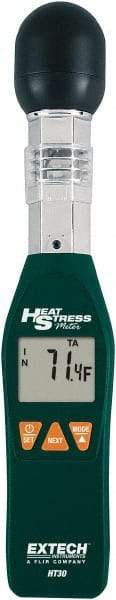 Extech - 32 to 122°F, 0 to 100% Humidity Range, Heat Stress WBGT Meter - 3% Relative Humidity Accuracy - Americas Industrial Supply