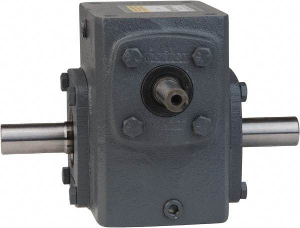 Boston Gear - 1 Centerline Distance, 15:1, 117 RPM Output, 0.33 Input Horsepower, 146 Lbs. Max Torque, Speed Reducer - Part No. 710-15-H, 3/8" Shaft Diam, Double Shaft Left & Right, 2.31" High - Americas Industrial Supply