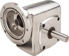 Boston Gear - 1-3/4 Centerline Distance, 60:1, 29 RPM Output, 0.35 Input Horsepower, 527 Lbs. Max Torque, Speed Reducer - Part No. SSF71860KB5JS, Single Shaft Right, 5/8" Bore, 3.81" High, 56C NEMA - Americas Industrial Supply