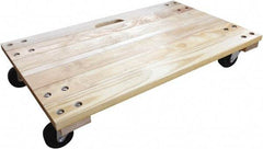 PRO-SOURCE - 1,000 Lb Capacity Hardwood/Polyolefin Solid Top Dolly - 36" Long x 24" Wide x 5" High, 3" Polyolefin Wheels - Americas Industrial Supply