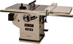 Jet - 10" Blade Diam, 5/8" Arbor Diam, 1 Phase Table Saw - 5 hp, 65" Wide x 36" Deep x 38" High, 230 Volt, 3" Cutting Depth - Americas Industrial Supply