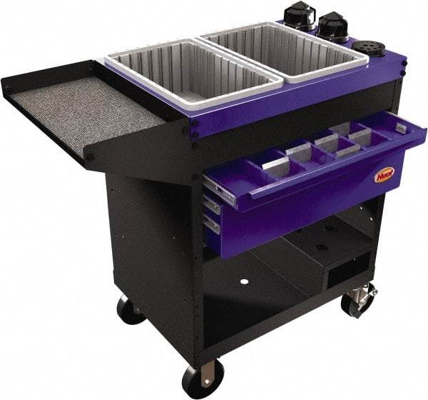Huot - 18" Wide x 35-1/4" High x 41" Deep, 2 Drawer Tool Cart - 1,000 Lb Capacity, Blue - Americas Industrial Supply