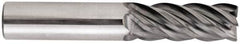 Niagara Cutter - 3/8", 5 Flute, Single End, Solid Carbide, 0.03" Corner Radius End Mill - 2-1/2" OAL, 40° Helix, Right Hand Flute, 7/8" LOC, Right Hand Cut - Americas Industrial Supply
