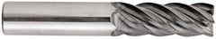 Niagara Cutter - 3/4", 5 Flute, Single End, Solid Carbide, 0.09" Corner Radius End Mill - 4" OAL, 40° Helix, Right Hand Flute, 1-1/2" LOC, Right Hand Cut - Americas Industrial Supply