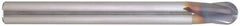 Niagara Cutter - 3/8" Diam, 3/8" LOC, 2 Flute Solid Carbide Ball End Mill - AlTiN Finish, Single End, 3" OAL, 3/8" Shank Diam, Spiral Flute - Americas Industrial Supply