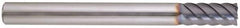 Niagara Cutter - 1/4", 5/8" LOC, 1/4" Shank Diam, 3" OAL, 6 Flute, Solid Carbide Square End Mill - Single End, AlTiN Finish, Spiral Flute, 45° Helix, Centercutting, Right Hand Cut, Right Hand Flute, Series MZ645 - Americas Industrial Supply